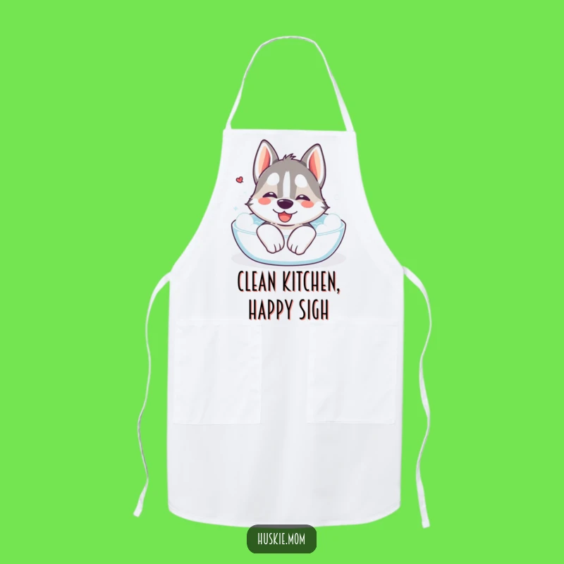 Funny Kawaii Husky Chef Apron: Relaxing Kitchen Humor Gift
