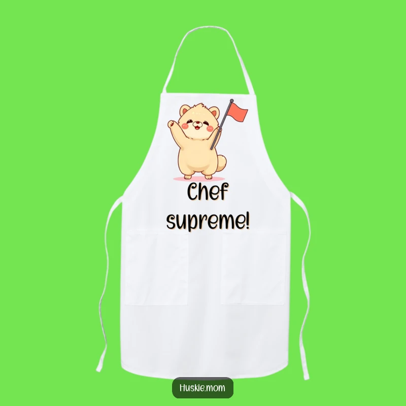 Funny Fluffy Animal Victory Apron - Cheerful Kitchen Waving Flag