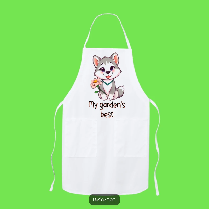 Funny Husky Lady Apron - Blooming Flower Chef Gift