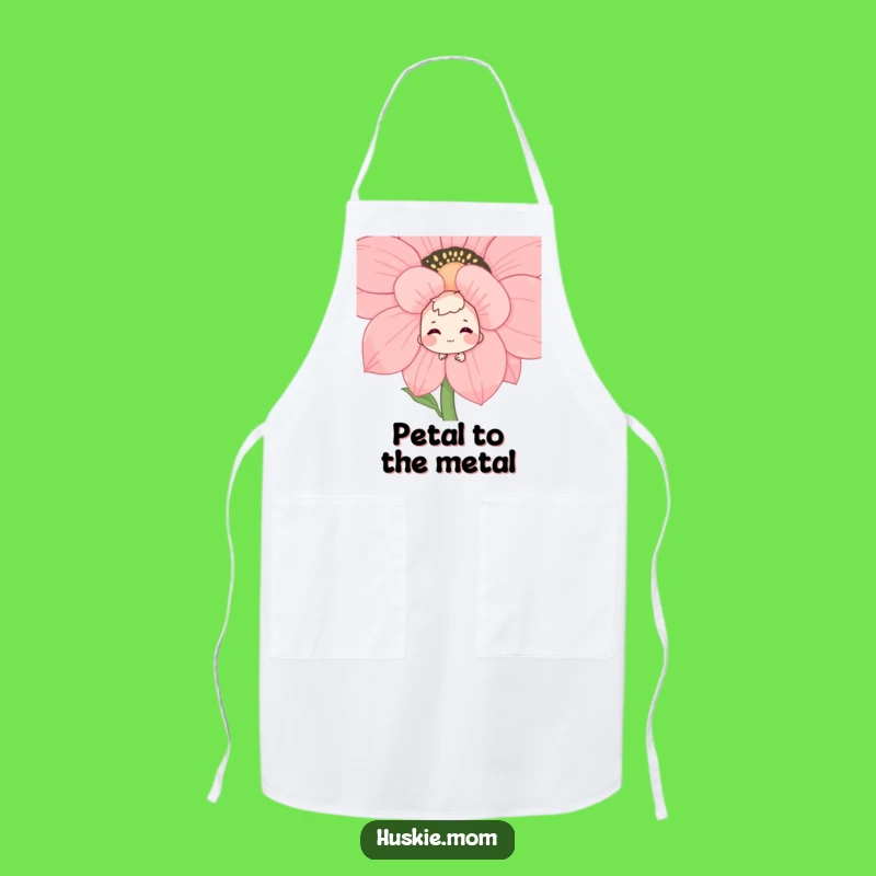 Funny Shy Grin Flower Peek Apron: Kitchen Fun, Perfect Funny Gift