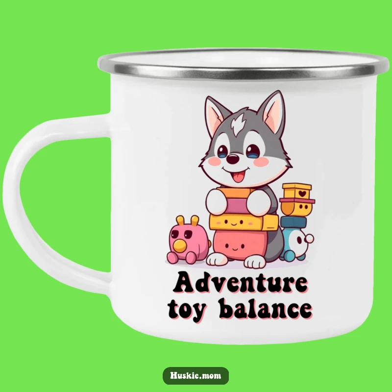 Funny Kawaii Husky Camping Mug: Proudly Fueling Adventures with Warm Drinks