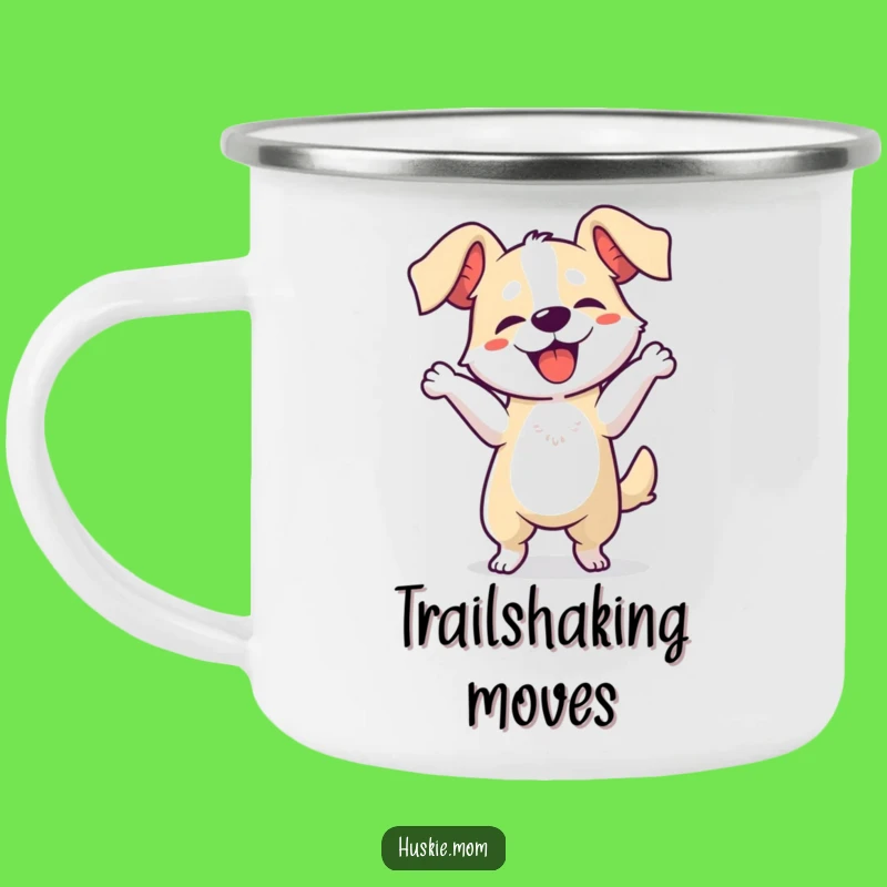 Funny Dog Dancing Camping Mug: Trail Adventures and Hilarious Sips