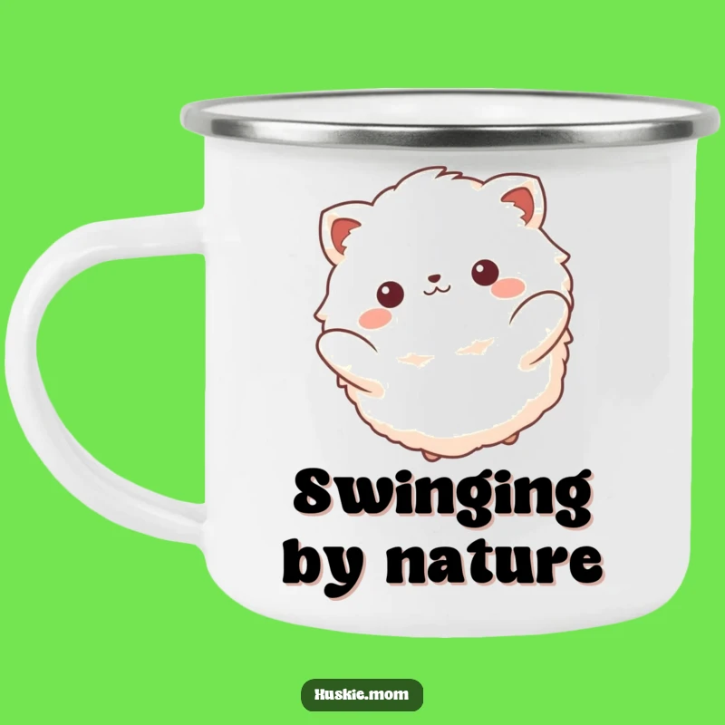Funny Fluffy Animal Swinging Camping Mug: Relaxed Adventures