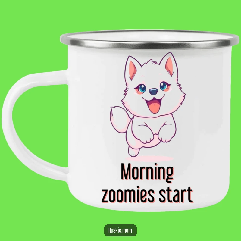 Funny Husky Puppy Camping Mug: Durable Pup Cup for Outdoor Adventures, Perfect Gift