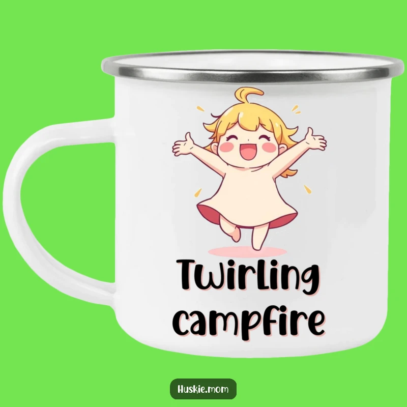 Funny Spinning Joy Camping Mug: Happy Adventures & Drinks