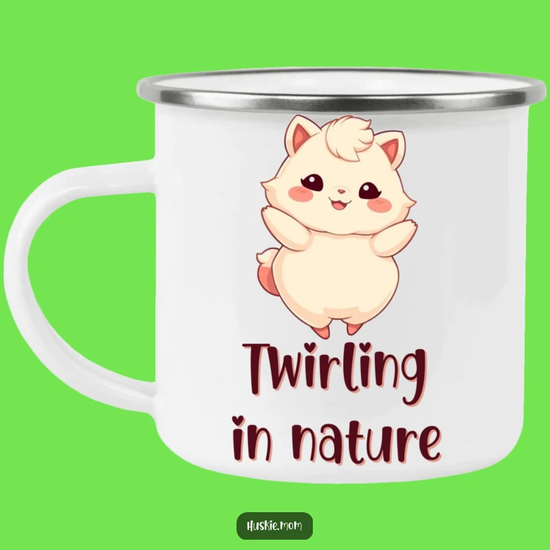 Funny Fluffy Animal Twirling Camping Mug: Adventure & Joyful Sips