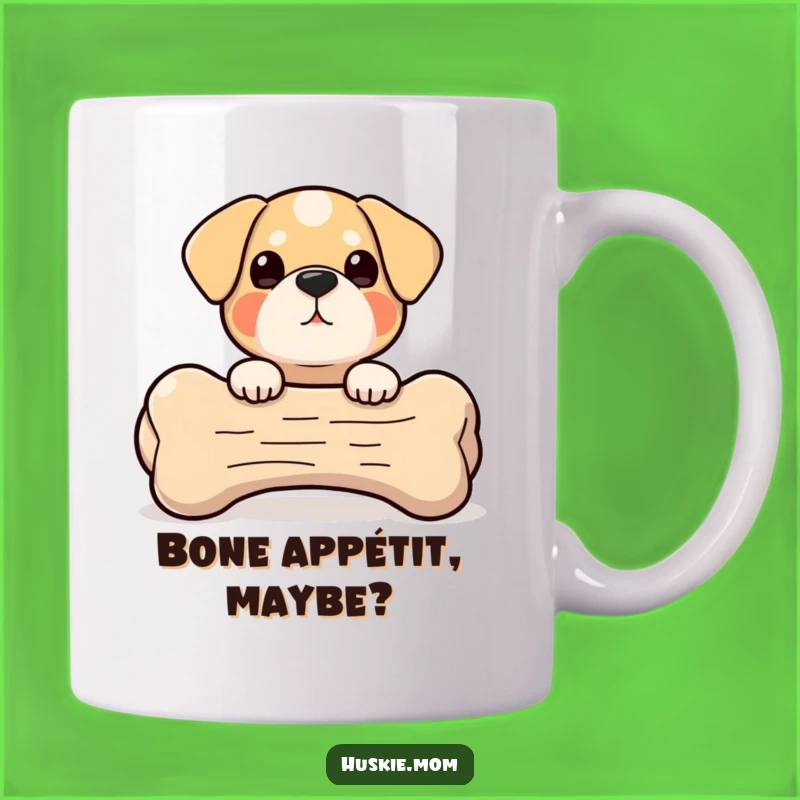 Peek-a-Boo Bone Dog Mug - Small & Round, Funny Gift for Cuddly Dog Lovers