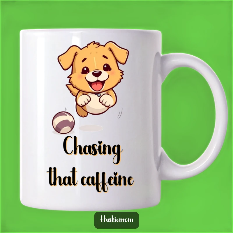 Fast Chasing Dog Mug - Speed Lines, Funny Gift for Energetic Dog Lovers