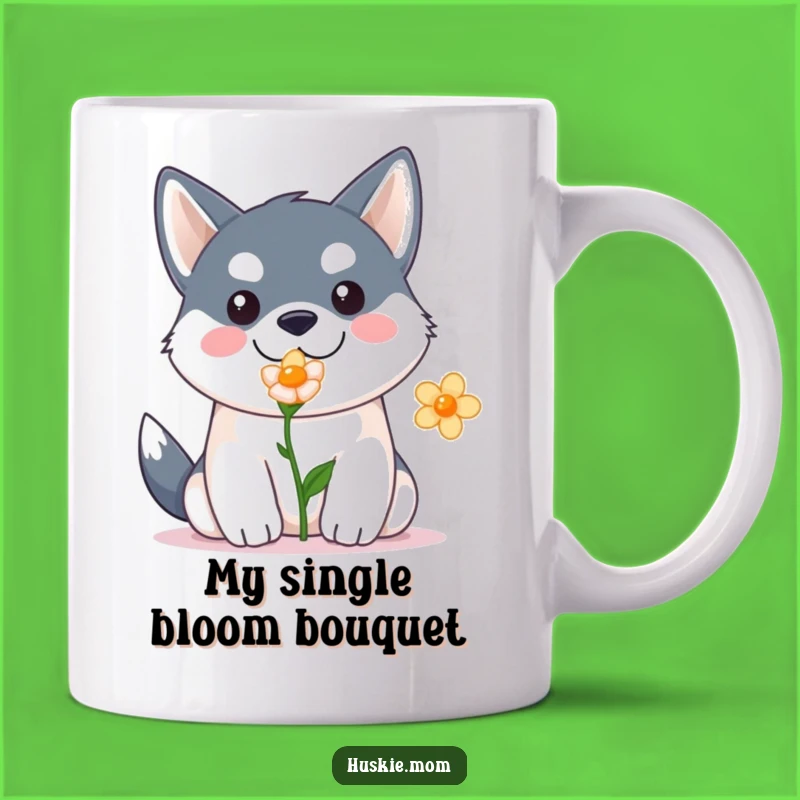 Funny Kawaii Husky Flower Mug: A Heartwarming and Humorous Gift for Dog Lovers