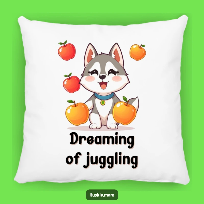 Funny Husky Pillow: Cozy Comfort for the Juggling Enthusiast