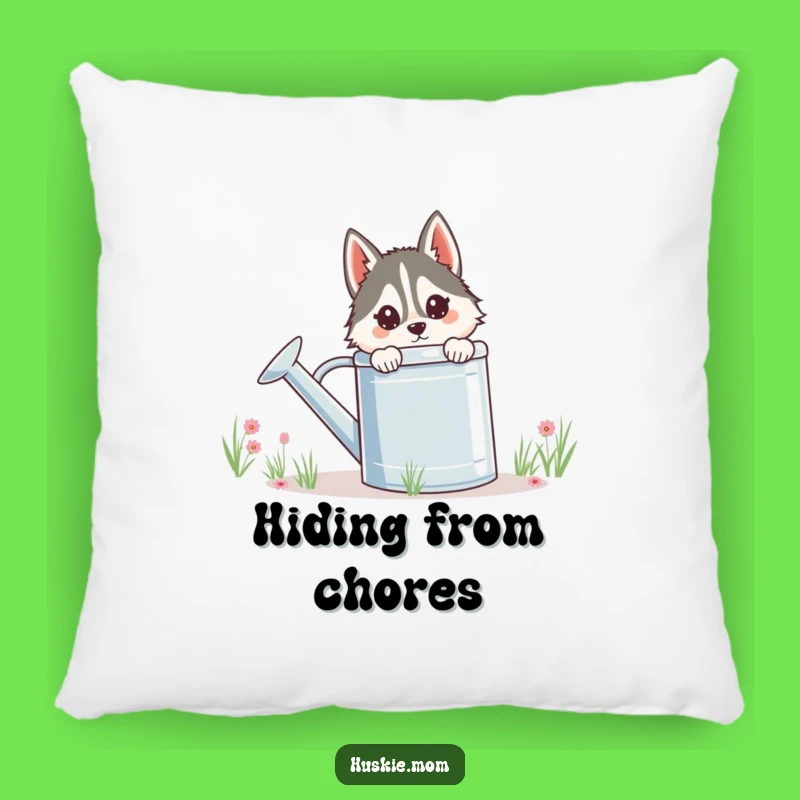 Funny Husky Lady Pillow - Cute Peeking Animal Comfort Gift Decor