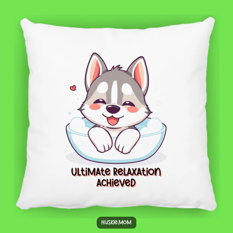 Funny Kawaii Husky Bath Pillow: Cozy Relaxation & Humorous Gift