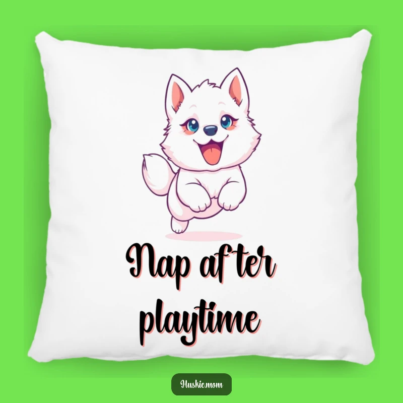 Funny Husky Puppy Pillow: Huggable Cushion of Leaping Pup, Perfect Humorous Accent