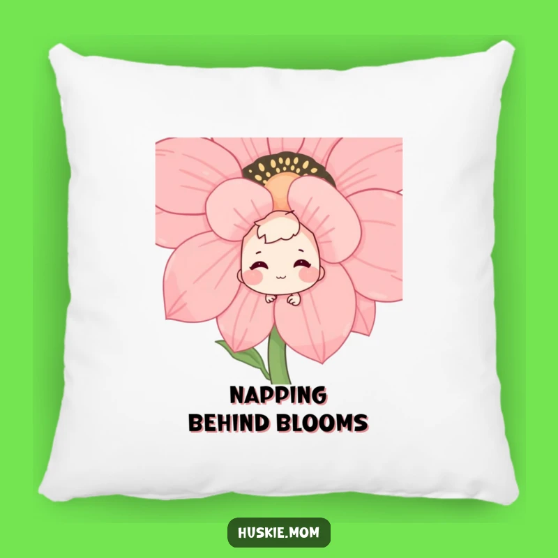 Funny Shy Grin Flower Peek Pillow: Cozy Cushion, Perfect Funny Gift