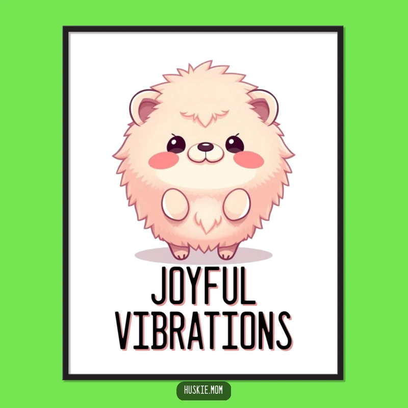 Funny Bouncing Fluffy Animal Digital Art: Instant Joyful Wall Decor!