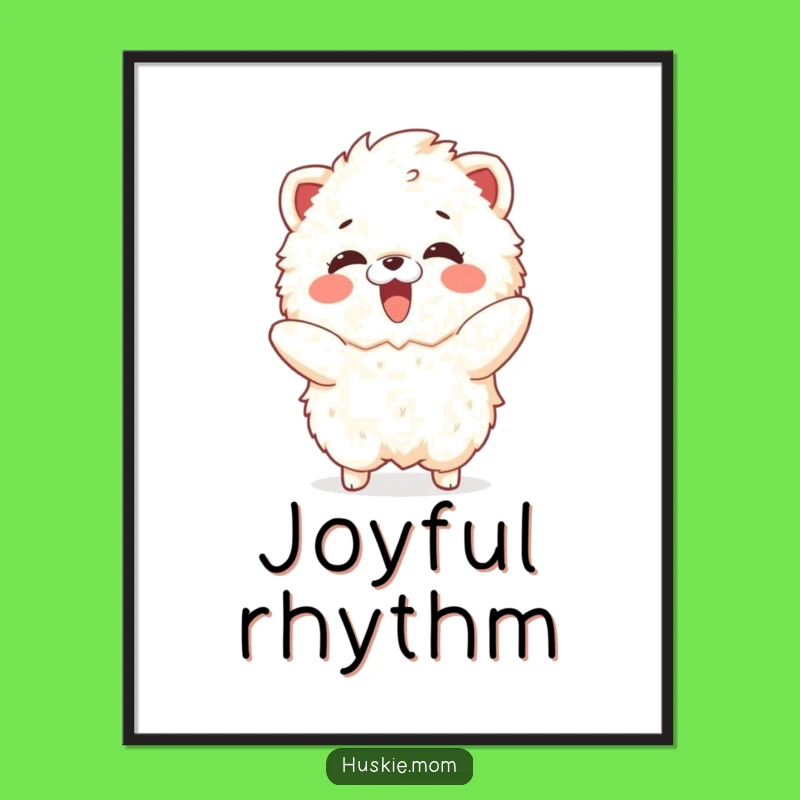 Funny Delighted Fluffy Animal Digital Art: Instant Dance Decor!