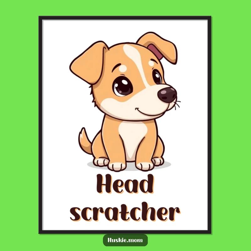 Funny Dog Curiosity Printable Art: Head Tilt, Instant Funny Gift