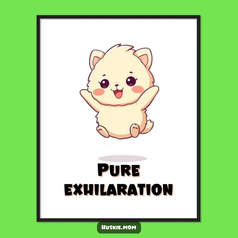 Funny Fluffy Animal Jump Digital Art: Instant Cheerful Decor Upgrade