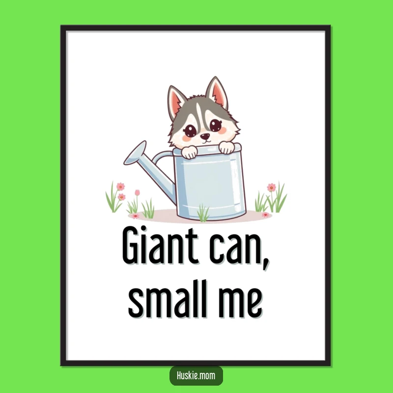 Funny Husky Lady Digital Print - Adorable Peeking Animal Wall Art Gift