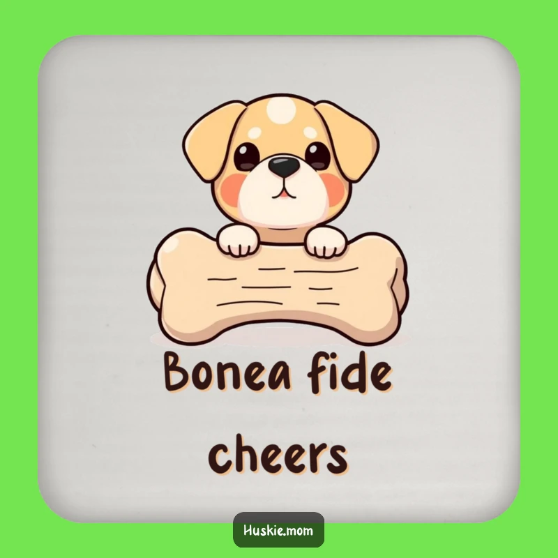 Peek-a-Boo Bone Dog Drink Coaster - Giant Bone Surprise, Protects Surfaces with Humor