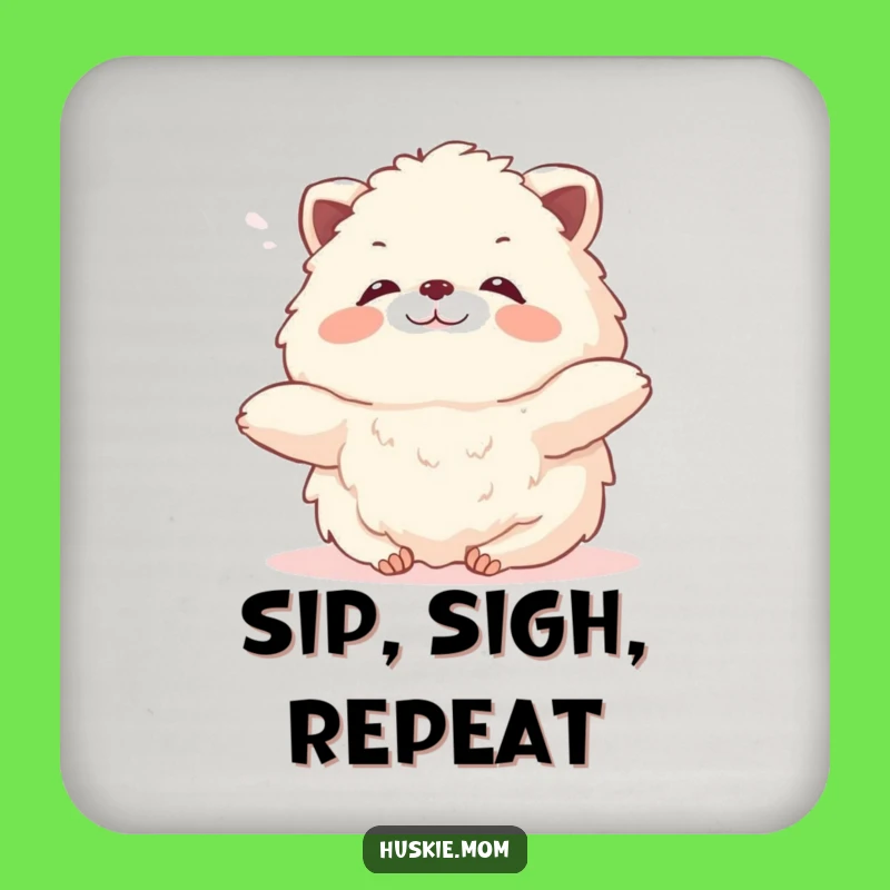 Funny Fluffy Animal Sigh Drink Coaster - Protect Surfaces Serenely