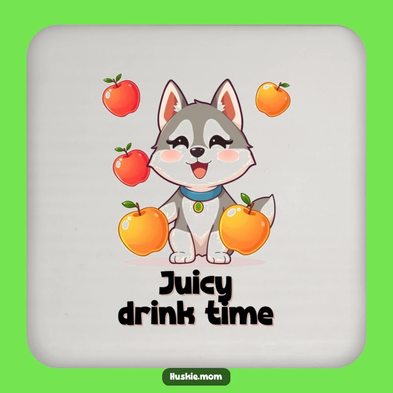 Funny Husky Juggling Coasters: Protect Surfaces with Quirky Art