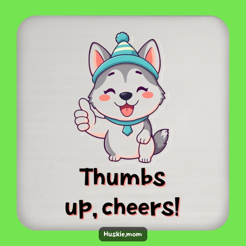 Funny Kawaii Husky Coaster Set: Cute Protection & Humorous Gift