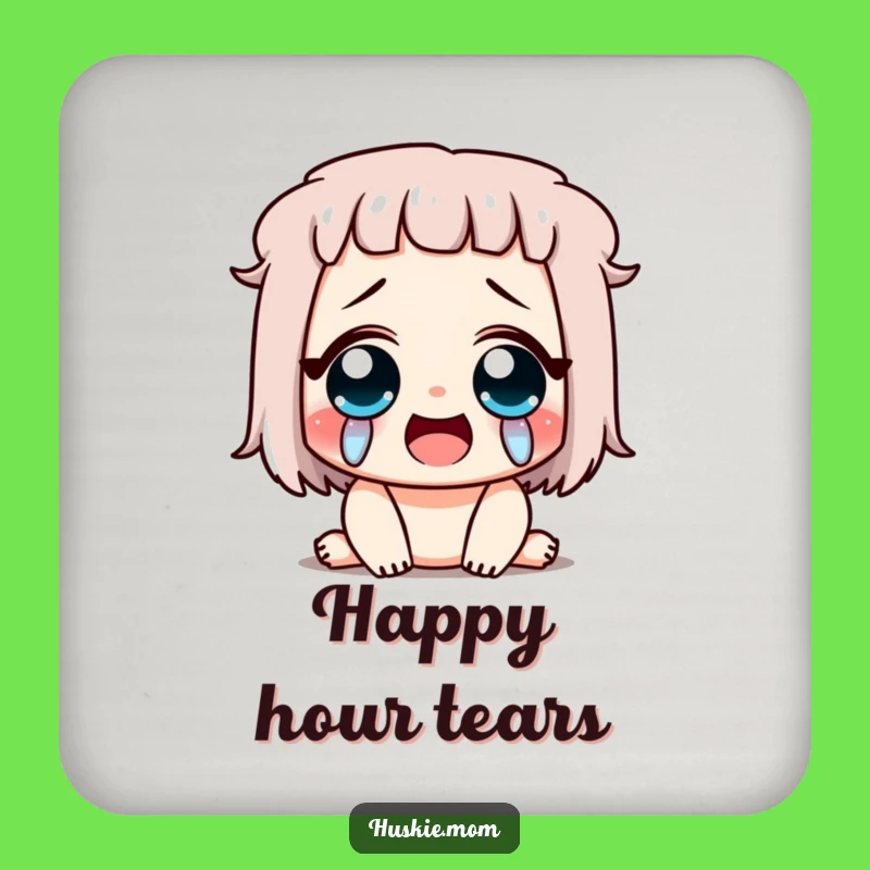 Funny Happy Tears Coaster Set: Protect Surfaces with Emotion, Perfect Funny Gift