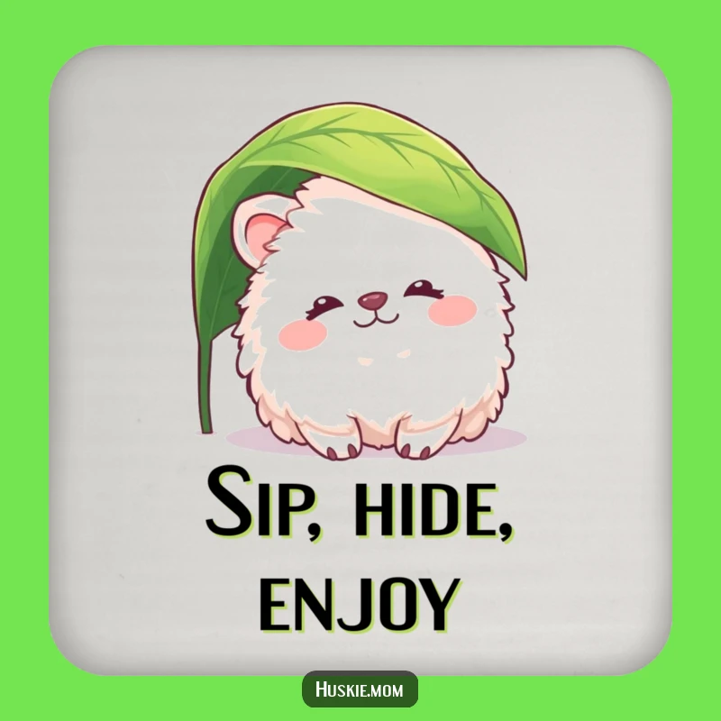 Funny Fluffy Animal Leaf Coaster: Peaceful Surface Protection, Humorous Gift Set