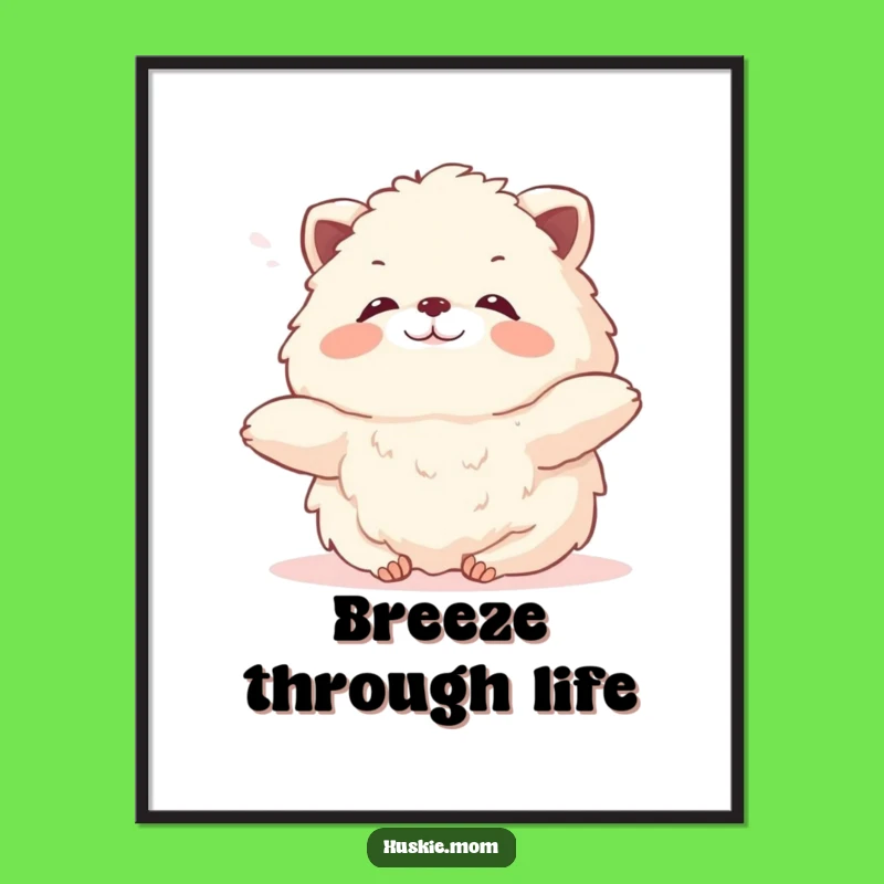 Funny Fluffy Animal Sigh Poster - Relaxing Pet Wall Art
