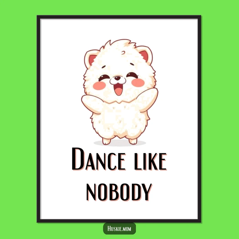 Funny Delighted Fluffy Animal Poster: Dance into Your Space!