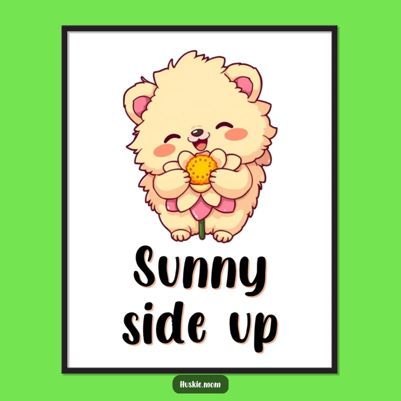 Funny Sunny Animal Poster - Cheerful Bloom Art Print, Unique Funny Gift!