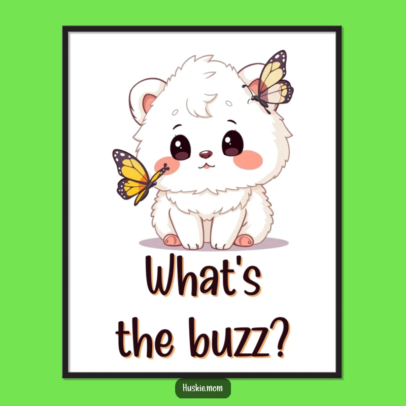 Funny Fluffy Animal Butterfly Poster: Enchanting Wall Art for Nature Lovers