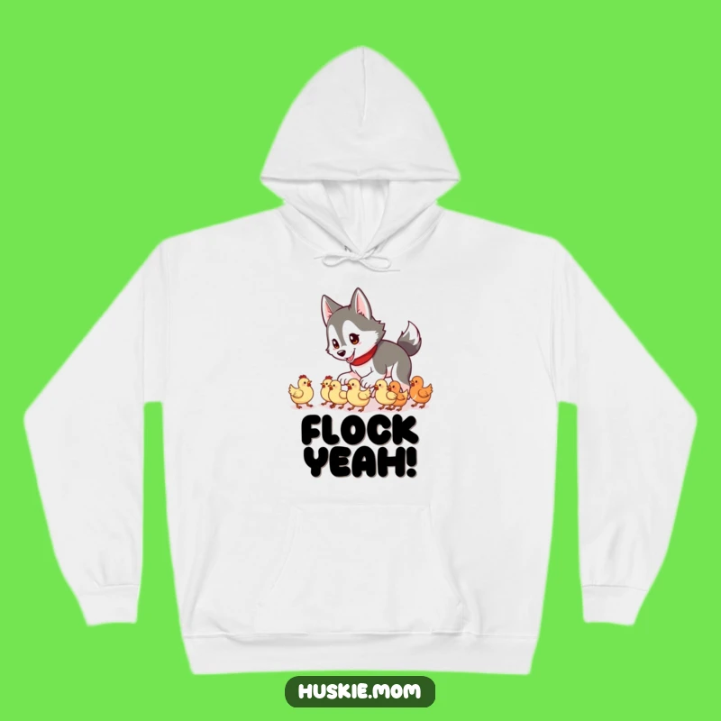 Funny Husky Lady Chicken Herding Hoodie: Cozy Chaos, Farm Animal Comfort