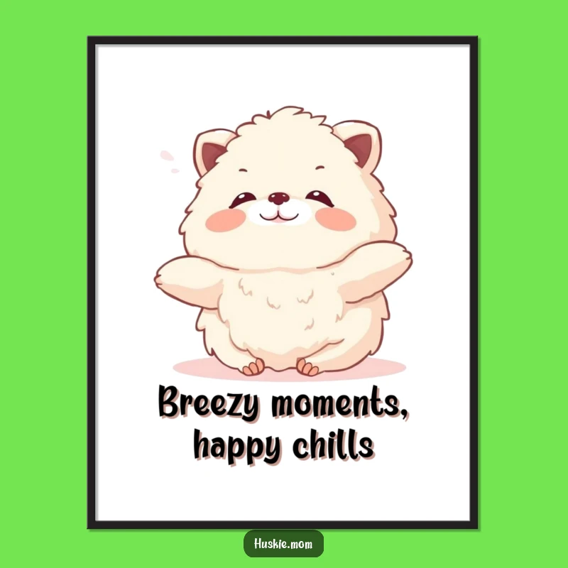 Funny Free Printable Wall Art: Fluffy Animal's Breeze Downloadable Art Decor