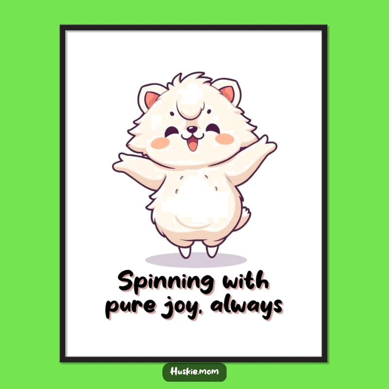 Free Printable Wall Art: Dancing Fluffy Animal Funny Downloadable Art Gift