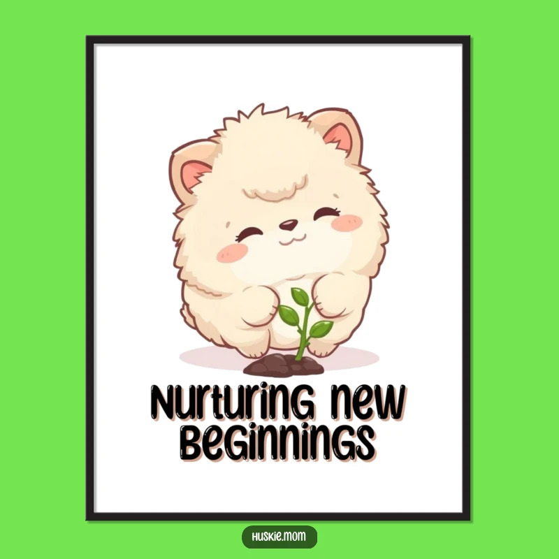Funny Free Printable Wall Art: Curious Sprout Nudger Fluffy Animal Decor