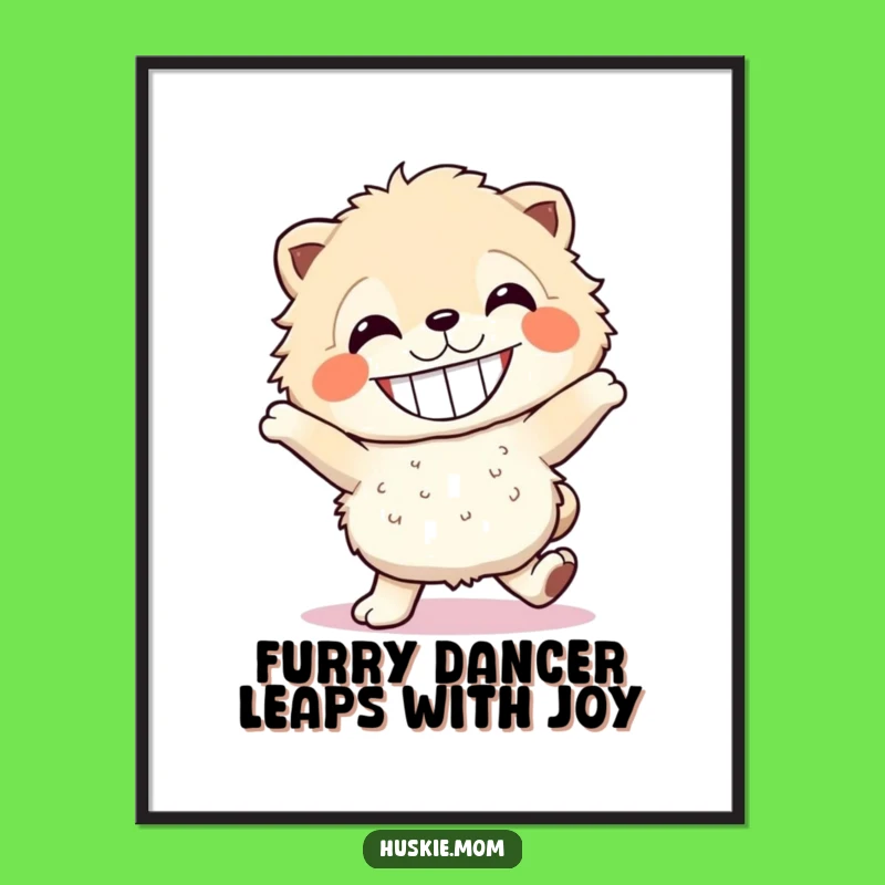 Free Printable Wall Art: Dancing Fluffy Animal, Funny Art, Home Decor