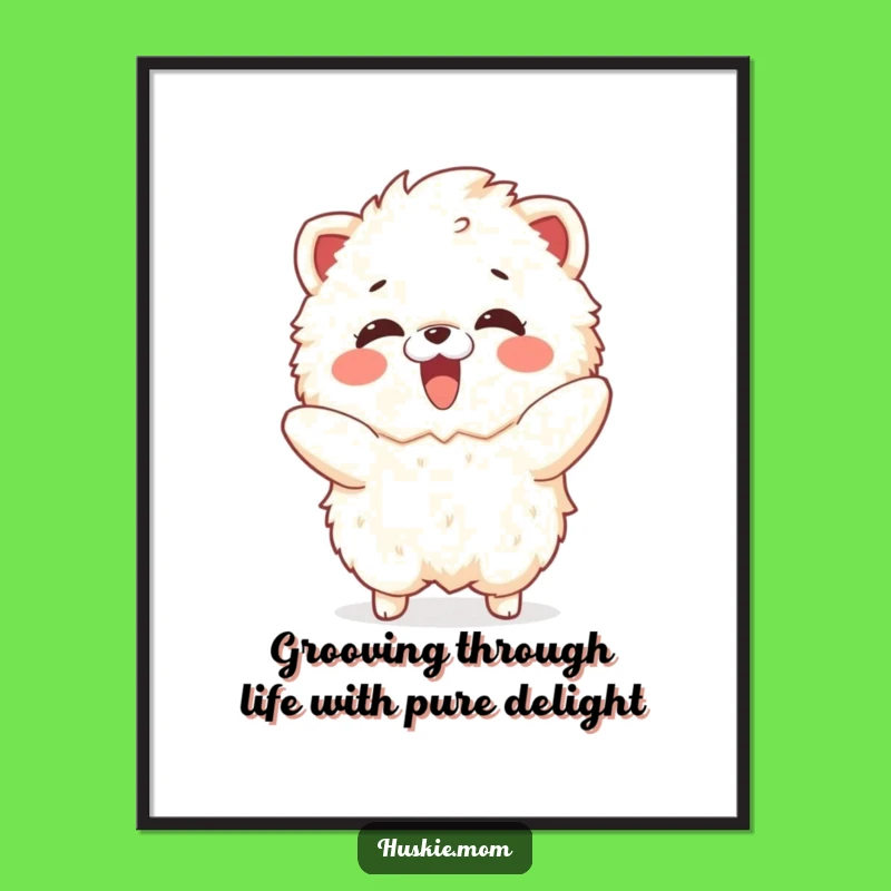 Free Printable Wall Art: Dancing Fluffy Animal! Funny Downloadable Decor, Whimsical Art, DIY Gift