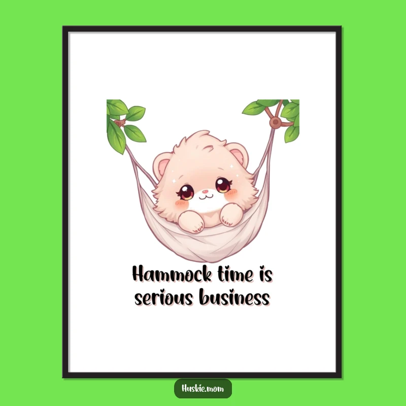 Funny Free Printable Wall Art: Hammock Animal - Relaxing Downloadable Art!