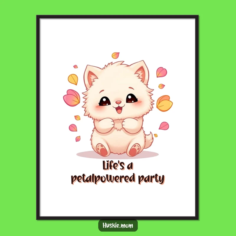 Funny Fluffy Animal Juggling Petals Art - Free Printable Wall Decor