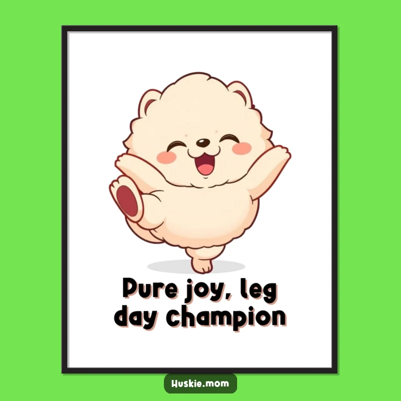 Free Printable Wall Art: Gleeful Kicking Fluffy Animal - Funny Downloadable Decor