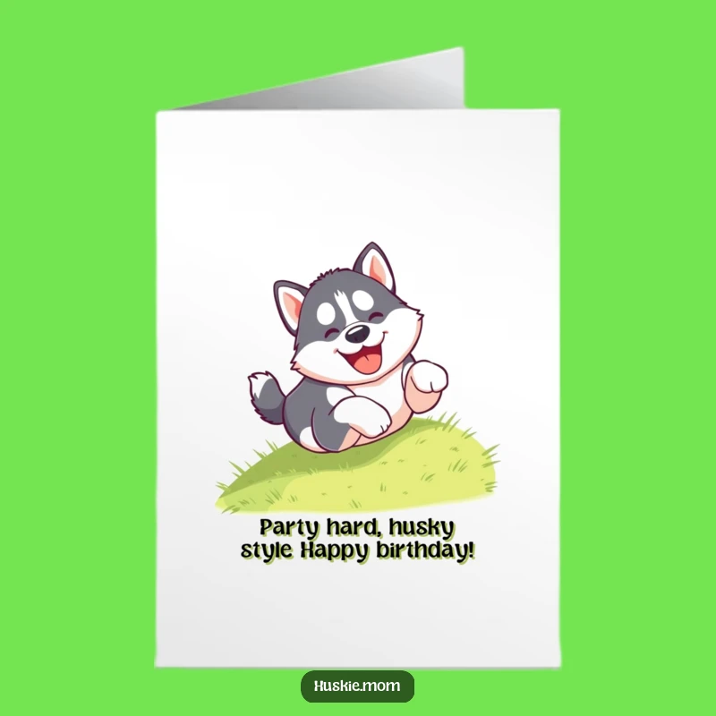 Free Printable Birthday Card: Glee Puppy Tumble Funny Downloadable Gift for Energetic Souls