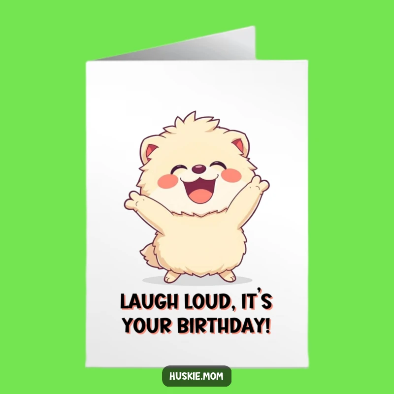 Free Printable Birthday Card: Laughing Animal, Energetic Downloadable Gift for Joyful Celebrations