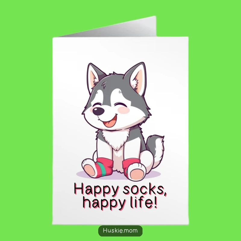 Funny Free Printable Bday Card: Husky Lady Sock Fun Downloadable Gift