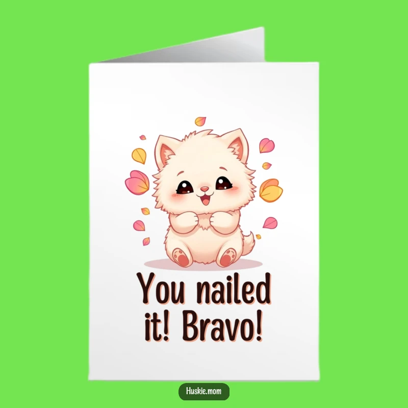Congrats Fluffy Animal Juggling Petals Card - Free Printable Downloadable