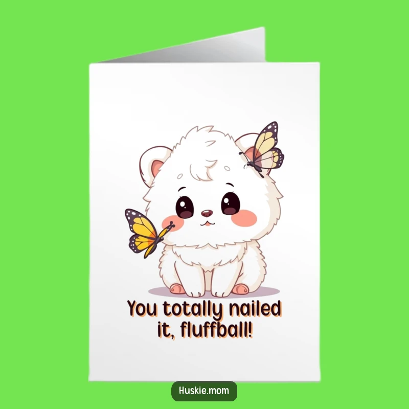 Free Printable Congrats Card: Curious Animal & Butterfly - DIY Download