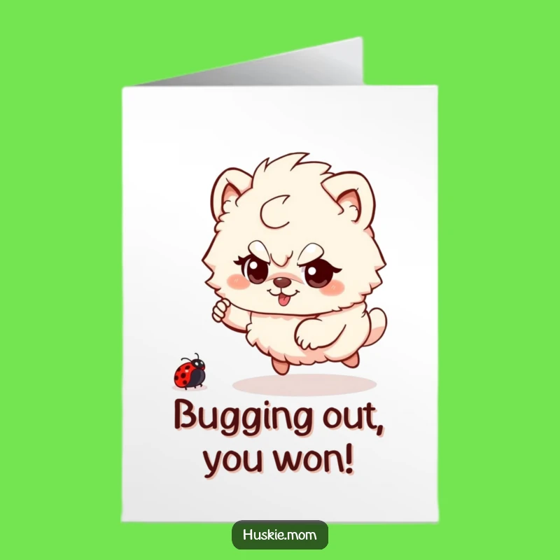 Free Printable Congrats Card: Funny Fluffy Animal Bug Hunt Downloadable Gift