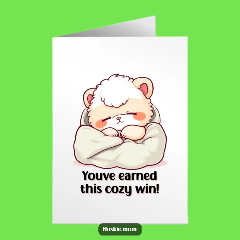 Free Printable Congratulations Card Fluffy Animal Nap Funny Downloadable Gift