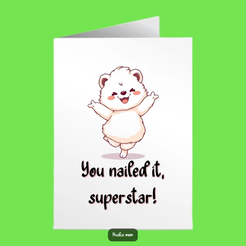 Free Printable Congratulations Card Fluffy Animal Pirouette Funny Downloadable Gift